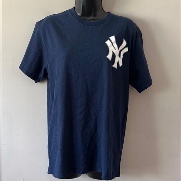 Men's Majestic Navy New York Yankees Logo t shirt - Picture 1 of 6